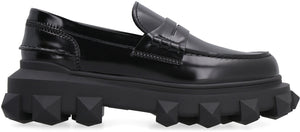 Valentino Garavani - Trackstud leather loafers-1